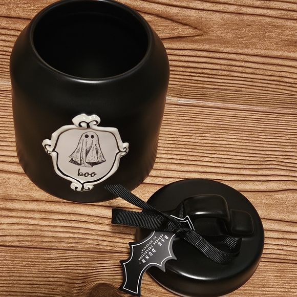 Rae Dunn BOO! Ghost Black Halloween Baby Canister - Picture 2 of 5